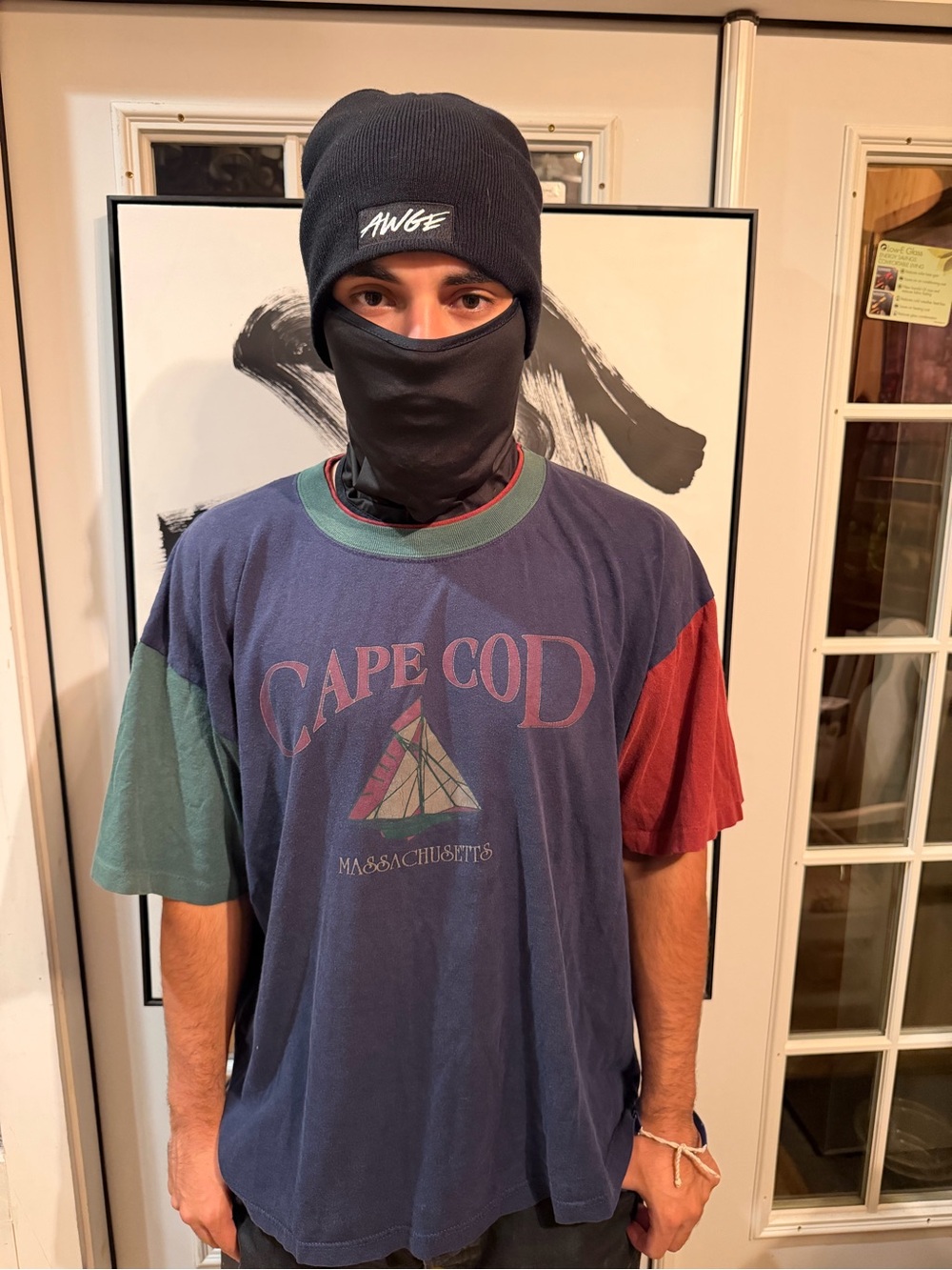 Vintage Cape Cod Colorblock Short Sleeve Tee - Navy/Green/Red